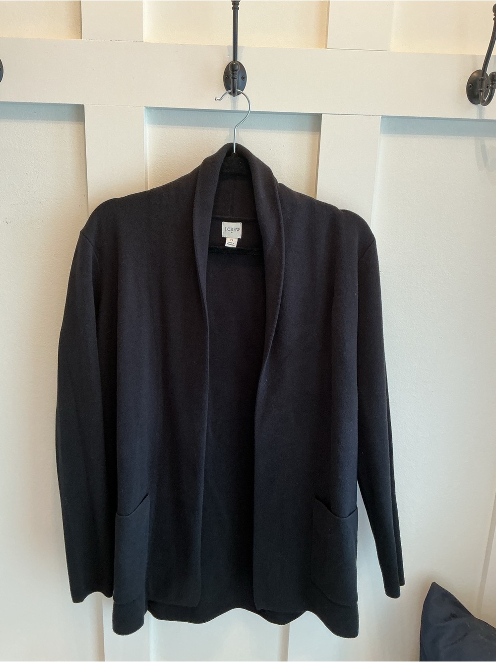 J. Crew Black Open-Front Knit Blazer
